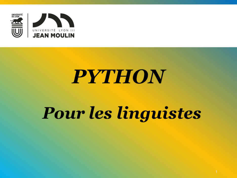 Python pour les linguistes